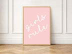 Girls Rule Print | Fun Pink Kids Wall Ar