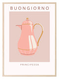 Buongiorno Principessa Print | Pink Kettle Wall Art | Italian-Inspired Design - Larosier Prints