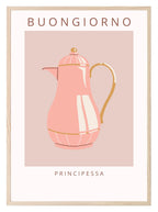 Buongiorno Principessa Print | Pink Kettle Wall Art | Italian-Inspired Design - Larosier Prints