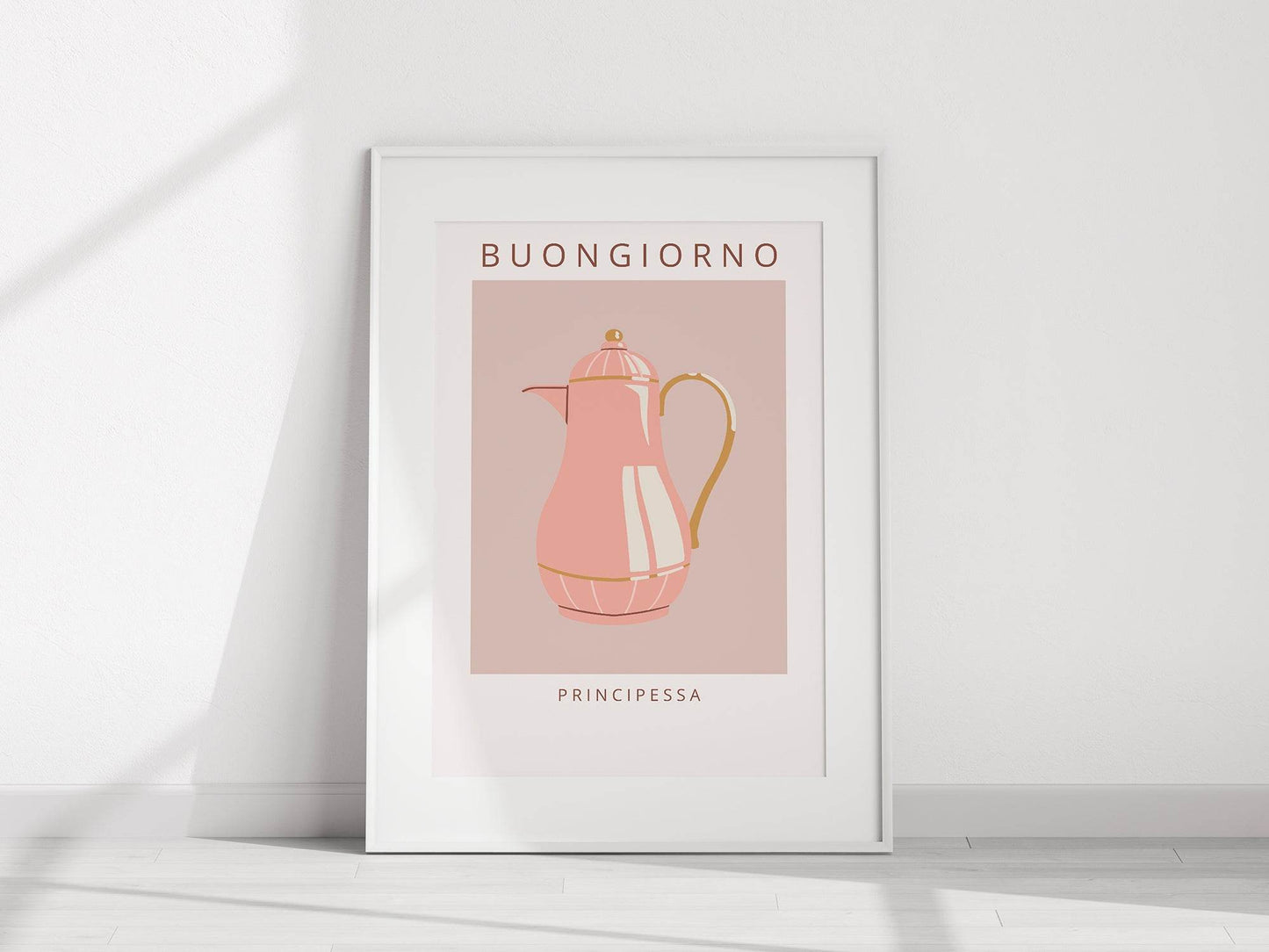 Buongiorno Principessa Print | Pink Kettle Wall Art | Italian-Inspired Design