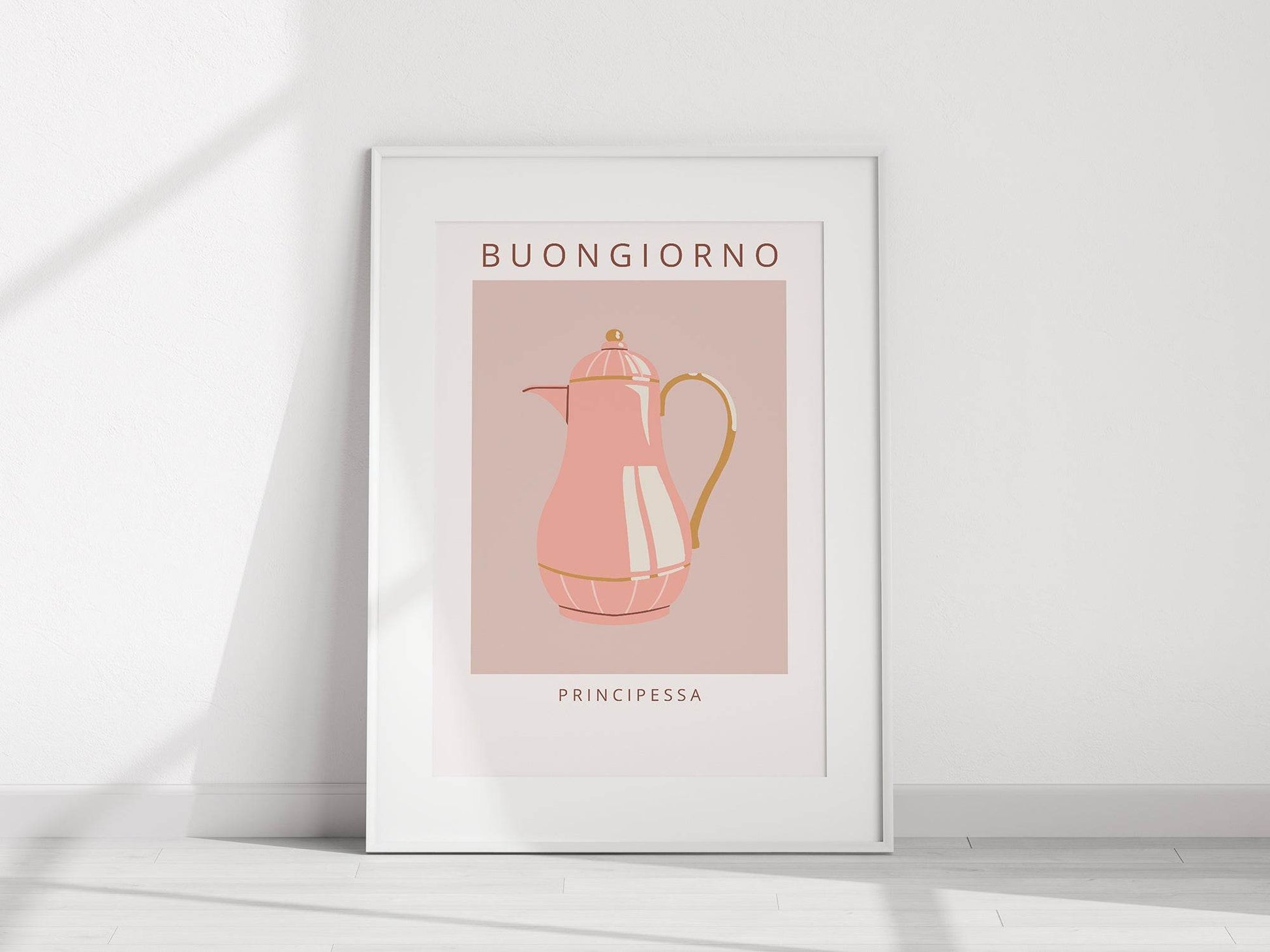 Buongiorno Principessa Print | Pink Kettle Wall Art | Italian-Inspired Design