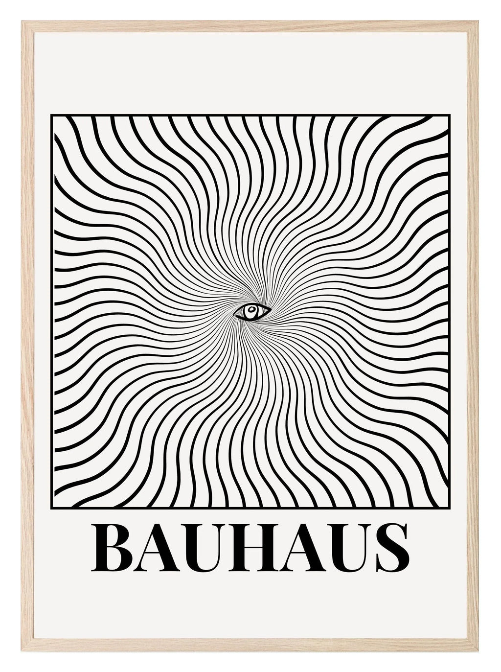 Bauhaus Optical Illusion Print | Black & Beige - Larosier Prints