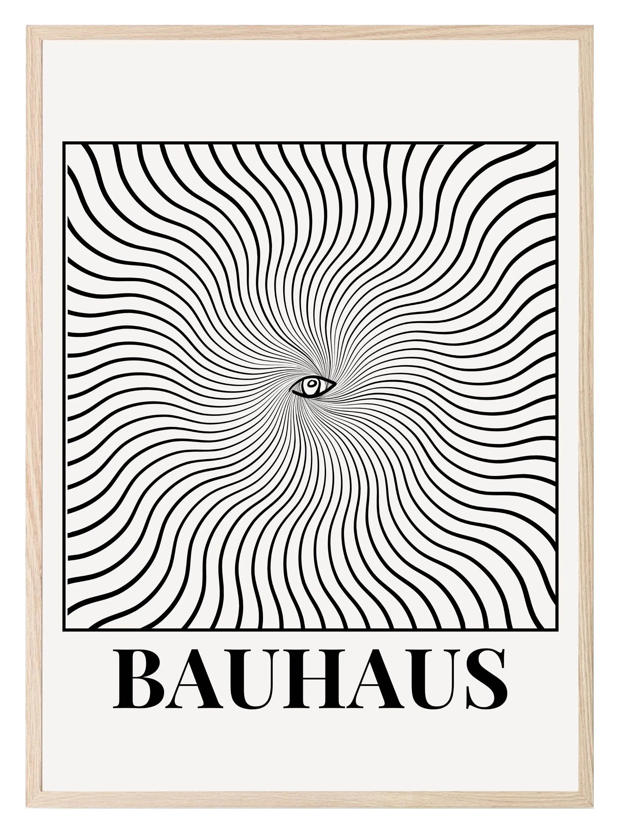 Bauhaus Optical Illusion Print | Black & Beige - Larosier Prints