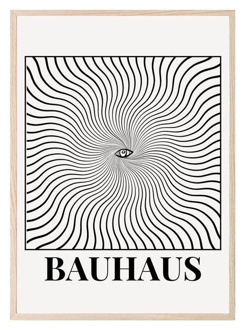 Bauhaus Optical Illusion Print | Black & Beige - Larosier Prints