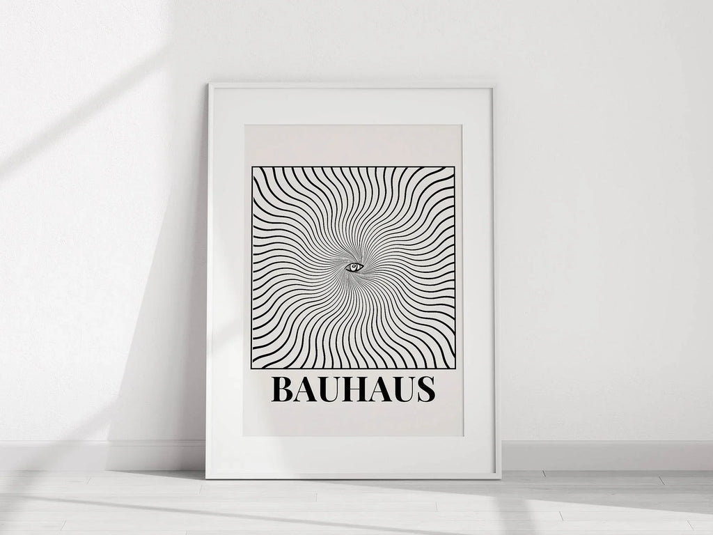 Bauhaus Optical Illusion Print | Black & Beige - Larosier Prints