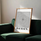 Bauhaus Optical Illusion Print | Black & Beige - Larosier Prints