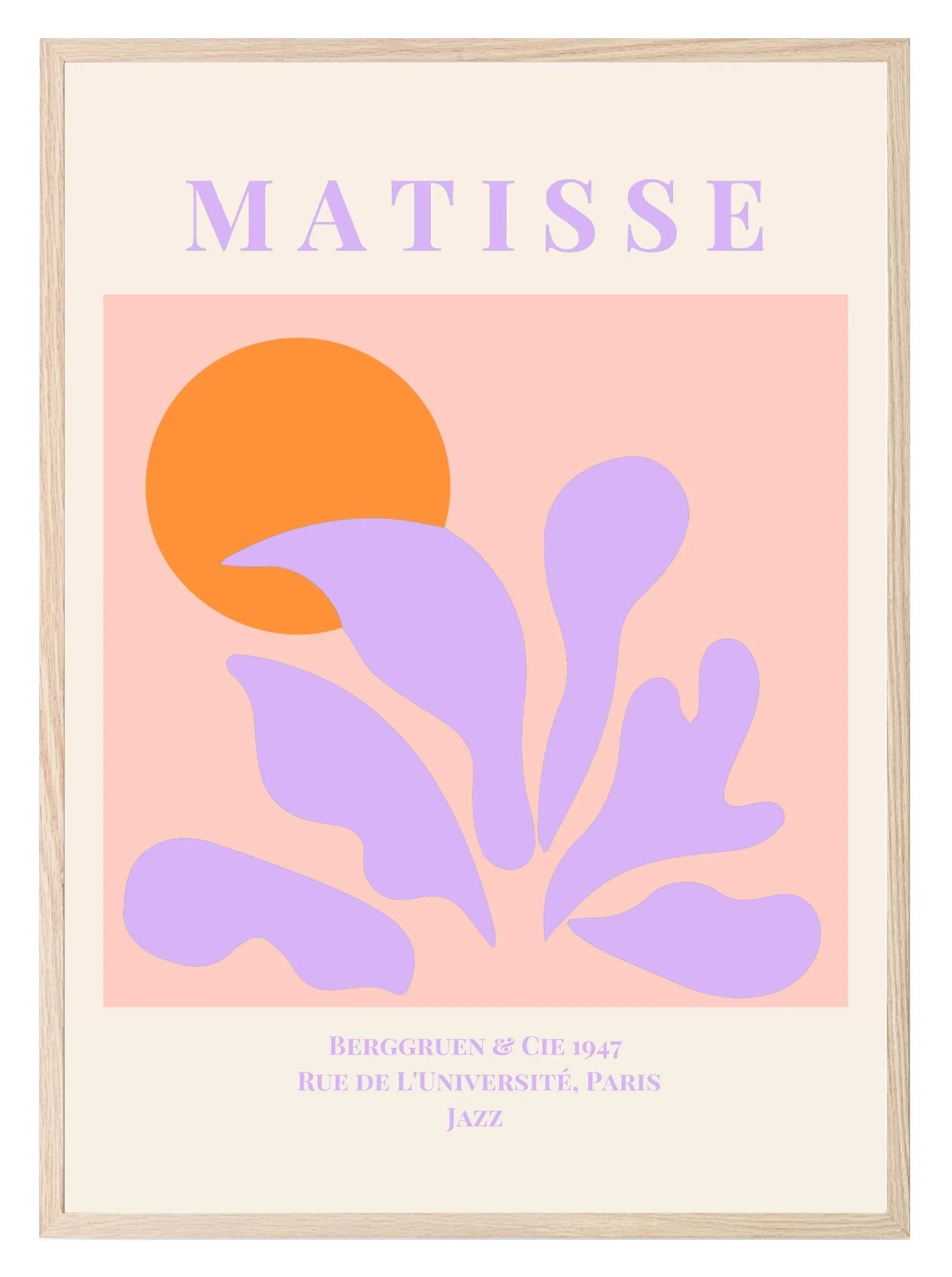 Berggruen & Cie Print | Matisse-Inspired Jazz Art | Purple Orange Pink - Larosier Prints