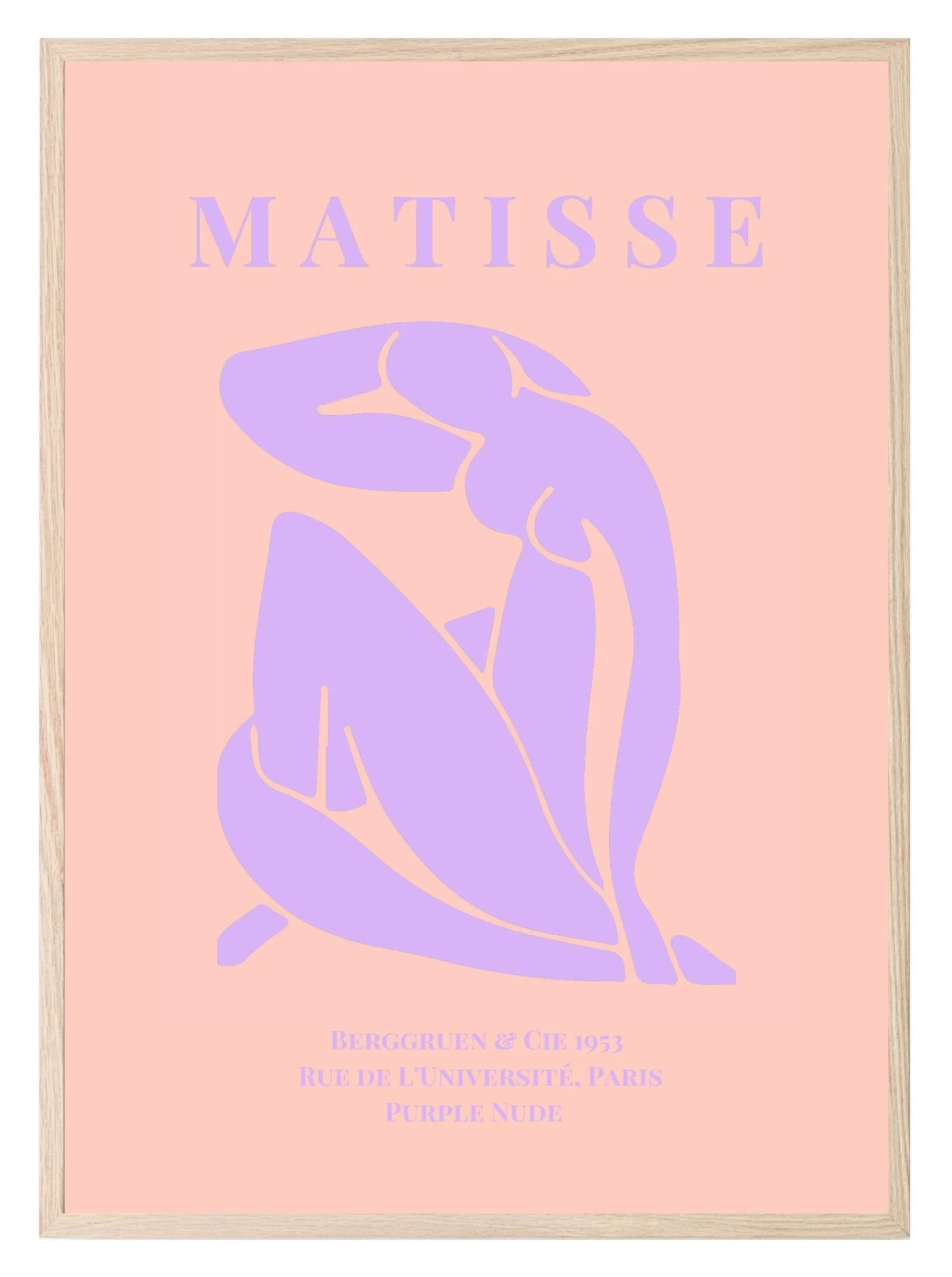 Berggruen & Cie 1953 Print | Matisse-Inspired Purple Nude | Orange - Larosier Prints