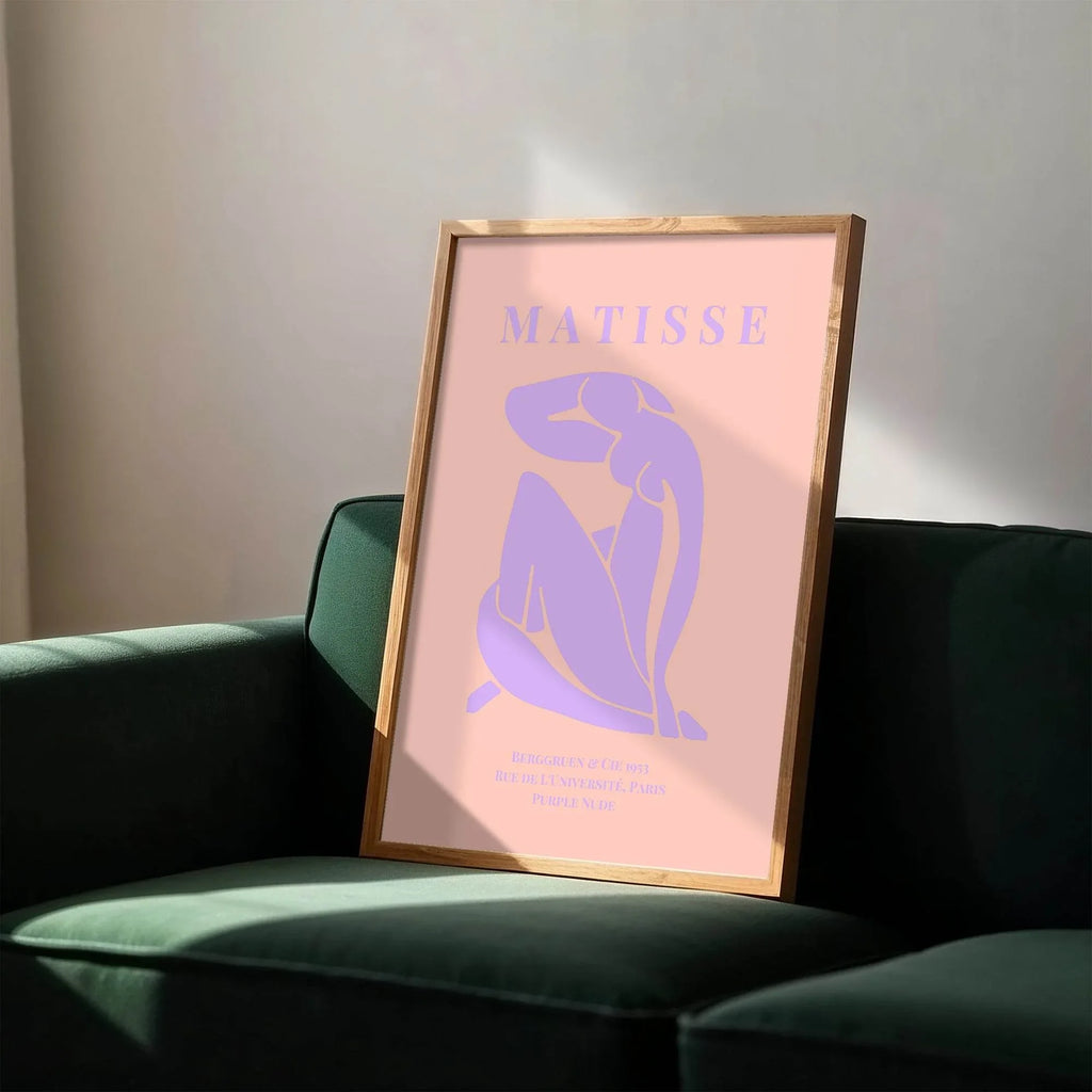 Berggruen & Cie 1953 Print | Matisse-Inspired Purple Nude | Orange - Larosier Prints