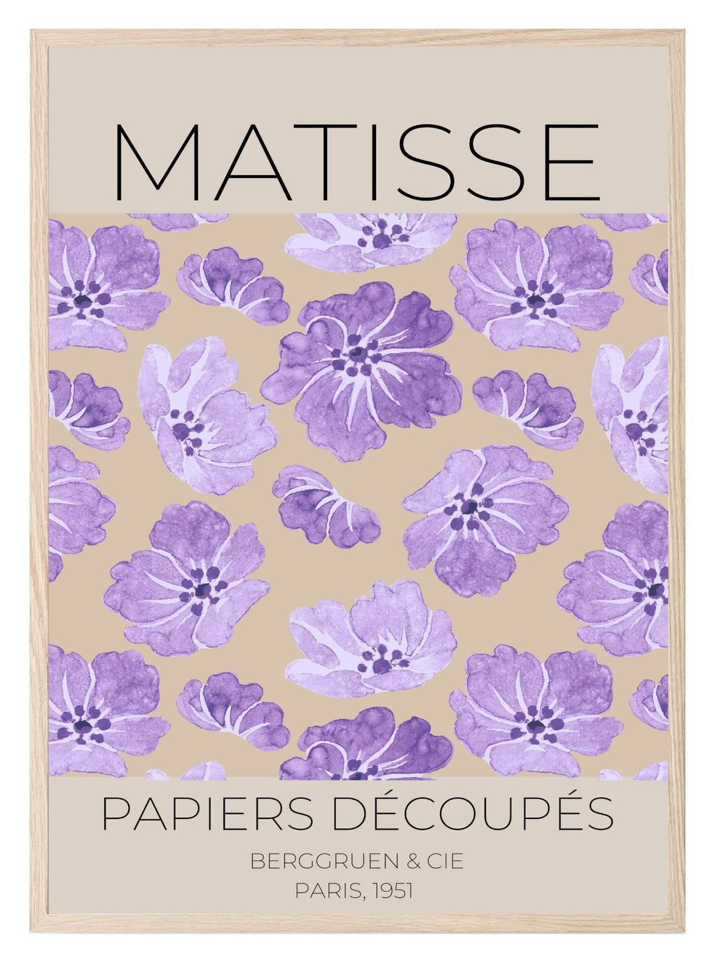 Papiers Découpés Berggruen & Cie Print | Matisse Classic Inspired Art | Purple - Larosier Prints