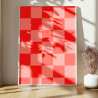 Modern Pink & Red Checkered Print | Contemporary Wall Art | Bold Colour Block - Larosier Prints