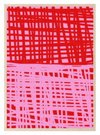 Modern Pink & Red Scribble Art Print | Abstract Wall Art | Contemporary Design - Larosier Prints