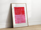 Modern Pink & Red Scribble Art Print | Abstract Wall Art | Contemporary Design - Larosier Prints