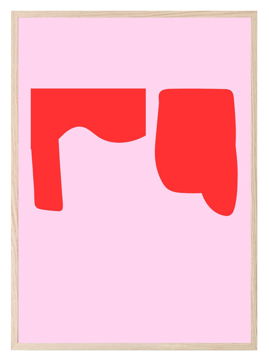 Modern Pink & Red Abstract Print | Contemporary Wall Art | Bold Colour Design