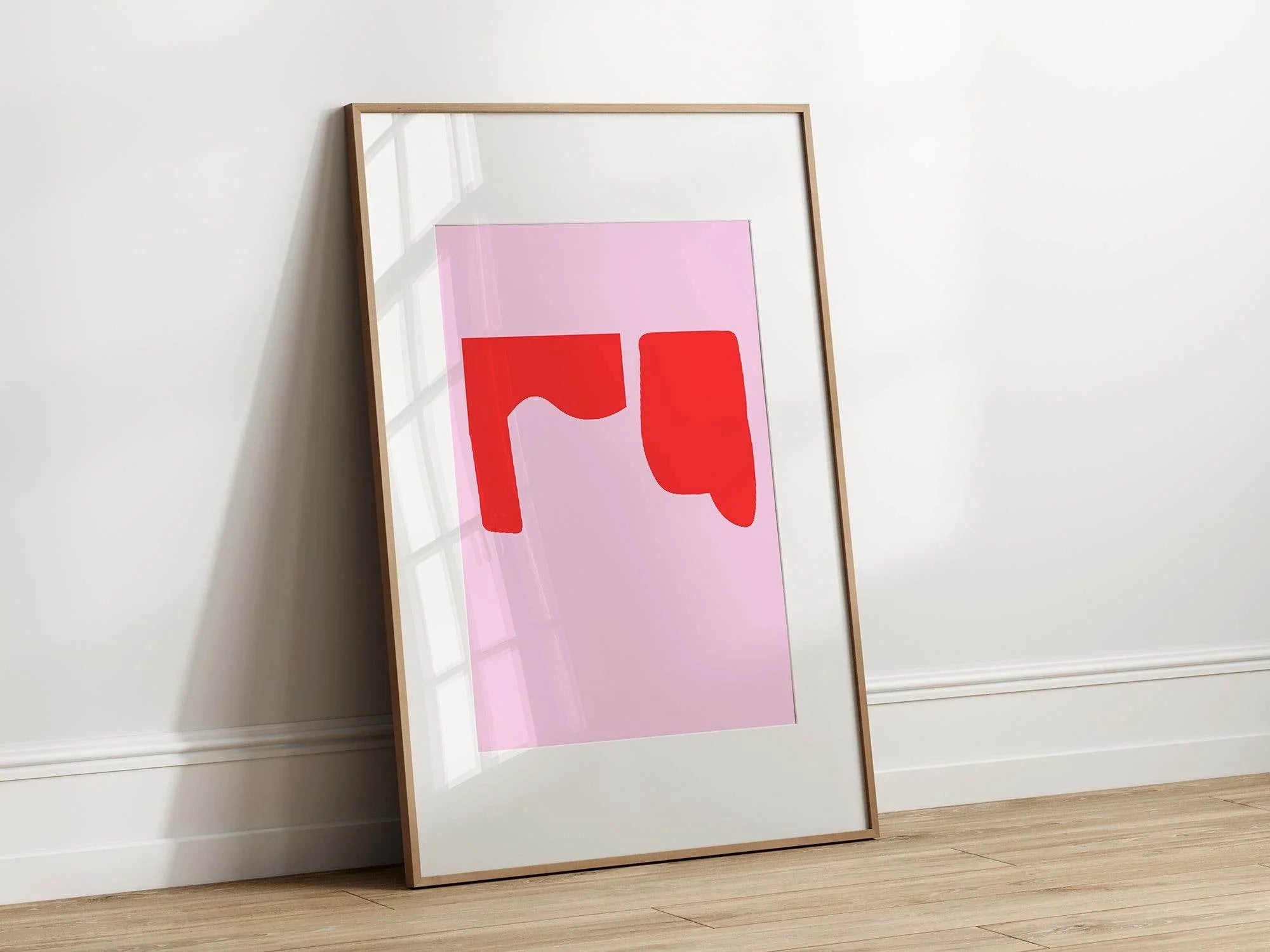 Modern Pink & Red Abstract Print | Contemporary Wall Art | Bold Colour Design - Larosier Prints
