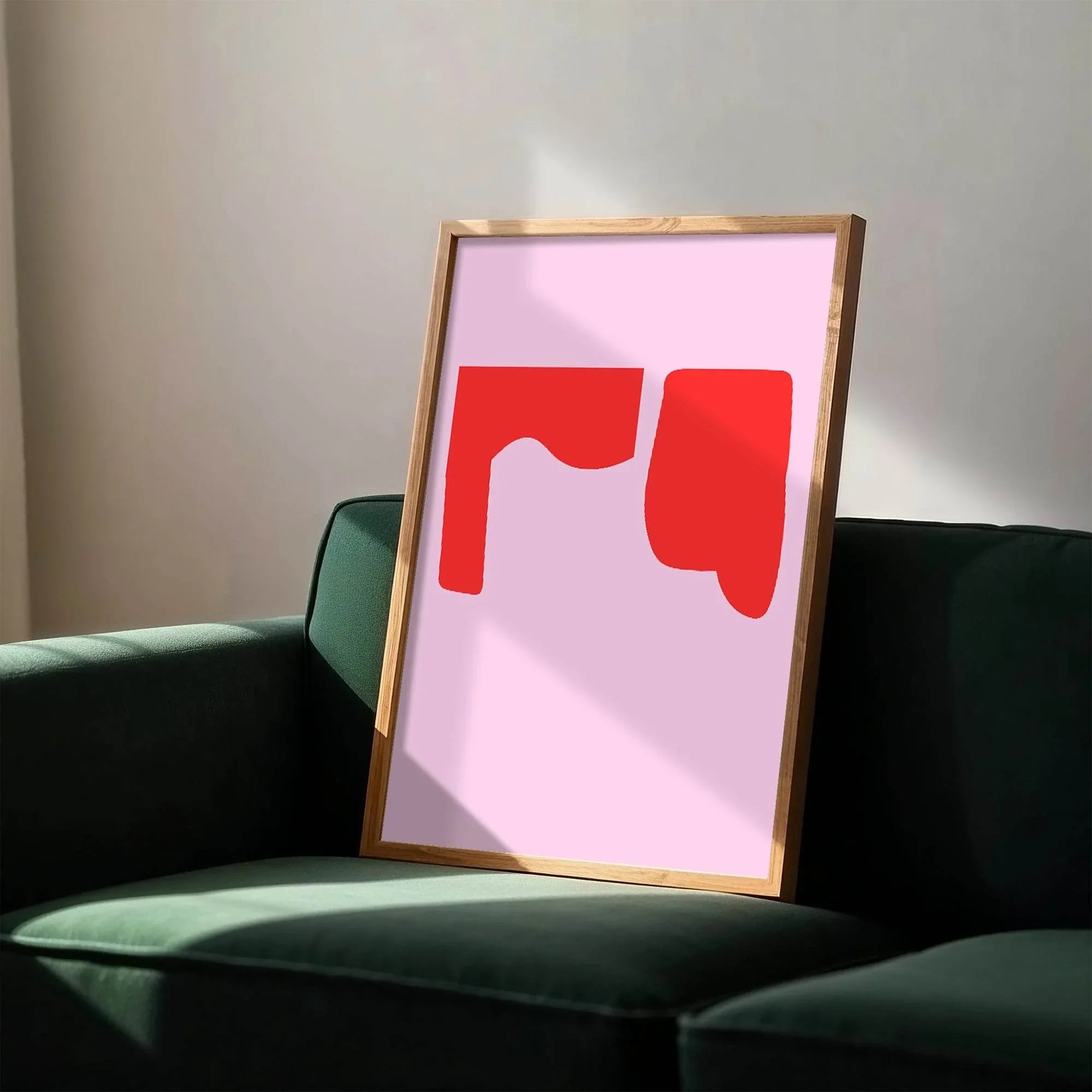 Modern Pink & Red Abstract Print | Contemporary Wall Art | Bold Colour Design - Larosier Prints