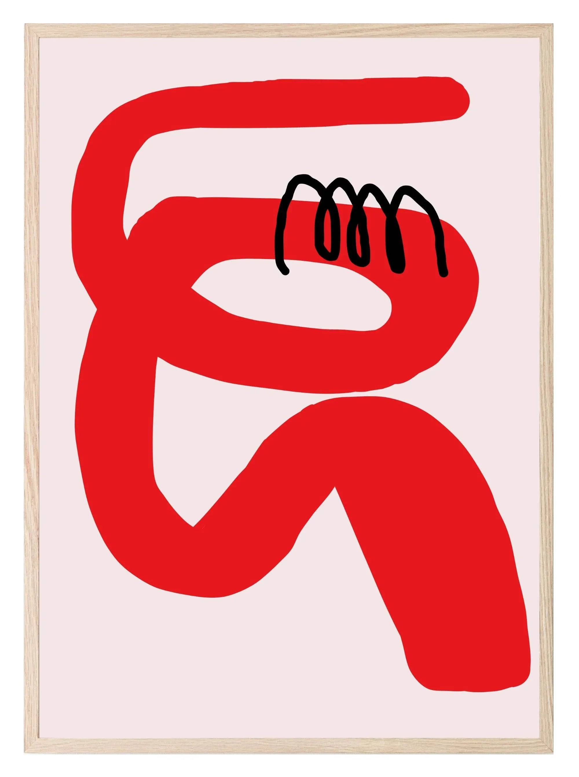 Modern Red & Black Abstract Print | Contemporary Wall Art | Bold Colour Design - Larosier Prints