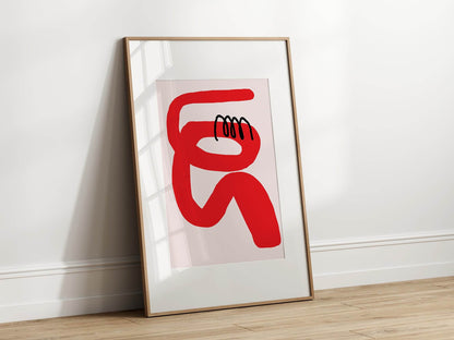 Modern Red & Black Abstract Print | Contemporary Wall Art | Bold Colour Design