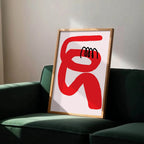 Modern Red & Black Abstract Print | Contemporary Wall Art | Bold Colour Design - Larosier Prints