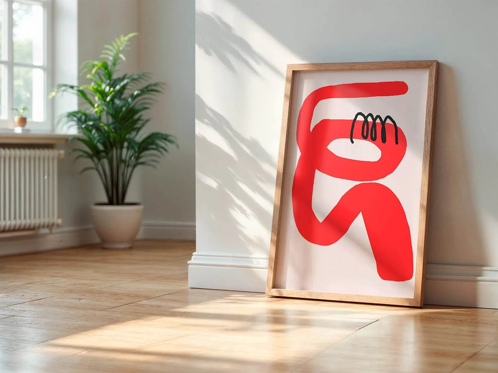 Modern Red & Black Abstract Print | Contemporary Wall Art | Bold Colour Design - Larosier Prints