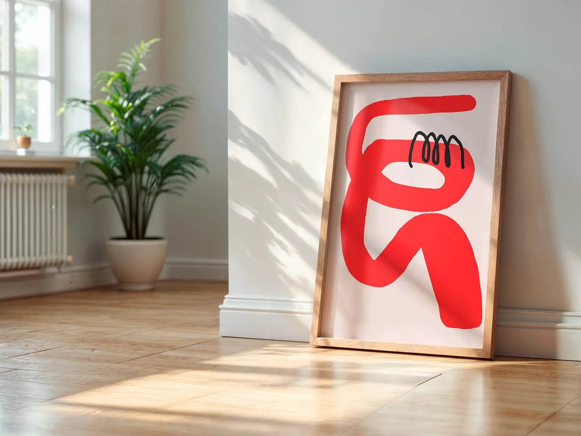 Modern Red & Black Abstract Print | Contemporary Wall Art | Bold Colour Design - Larosier Prints