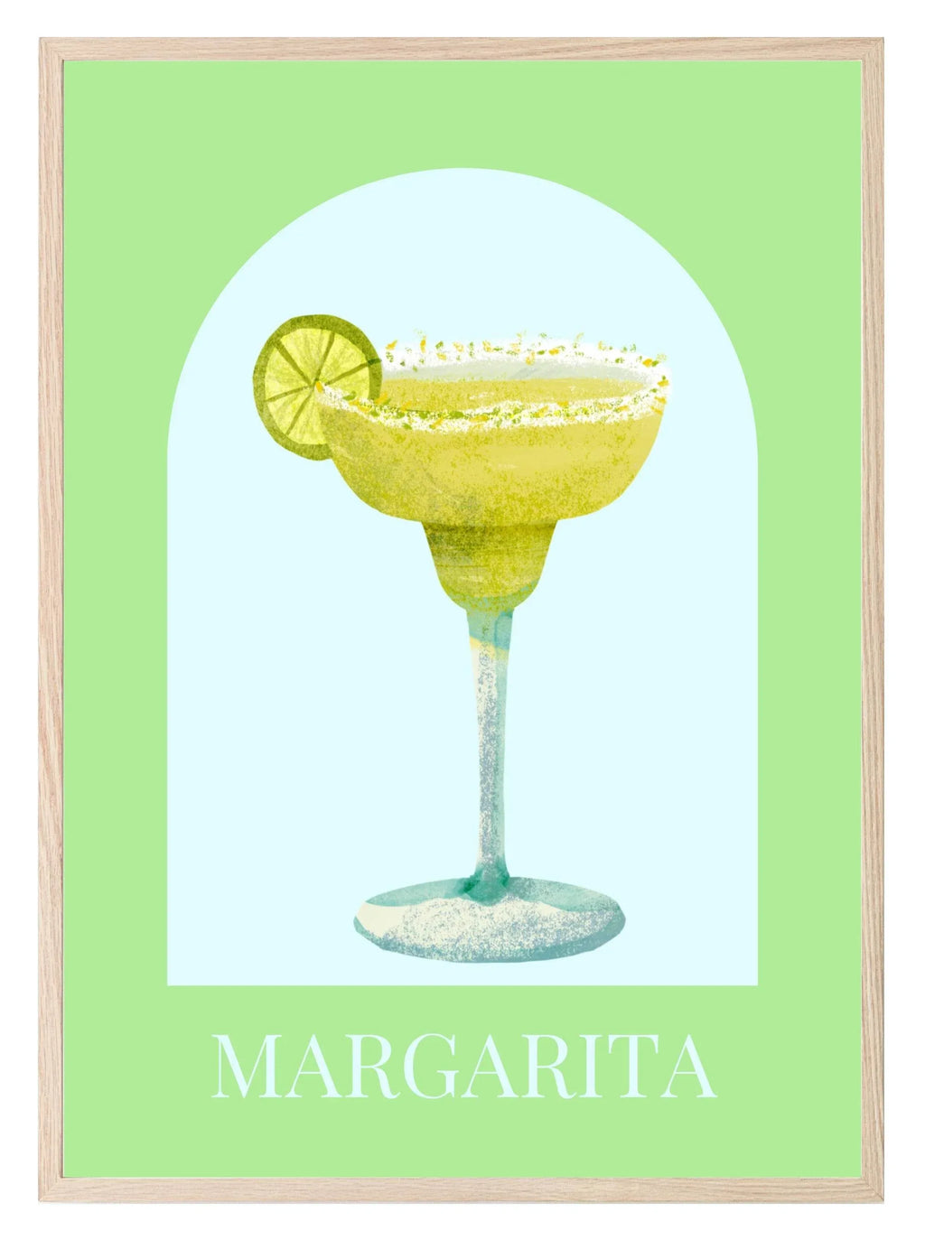 Margarita Print | Green & Blue | Modern Cocktail Wall Art - Larosier Prints