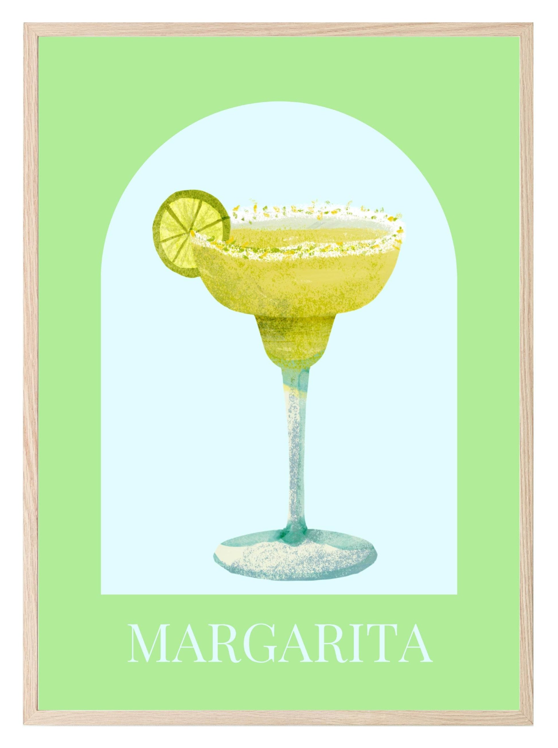 Margarita Print | Green & Blue | Modern Cocktail Wall Art