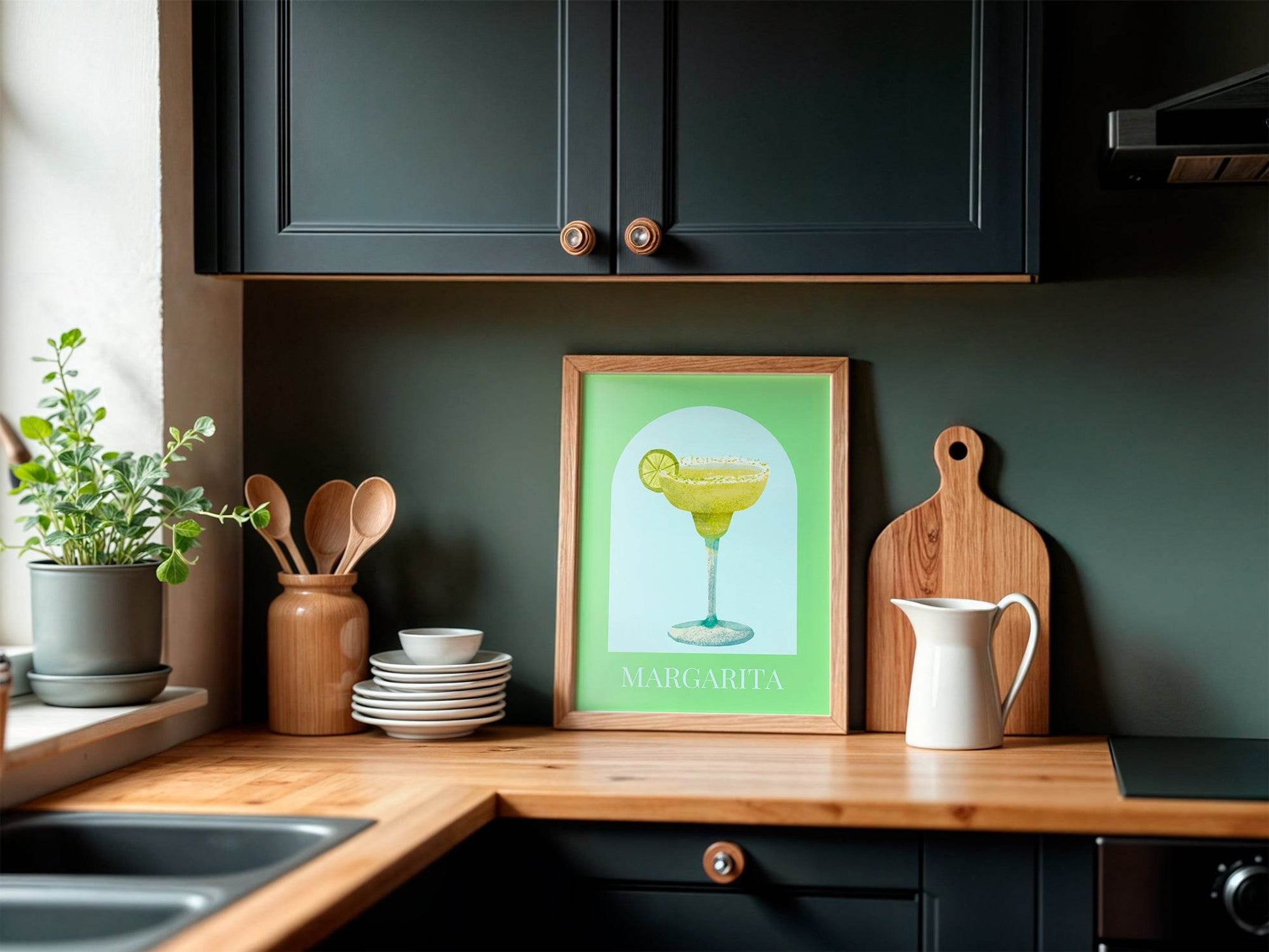 Margarita Print | Green & Blue | Modern Cocktail Wall Art