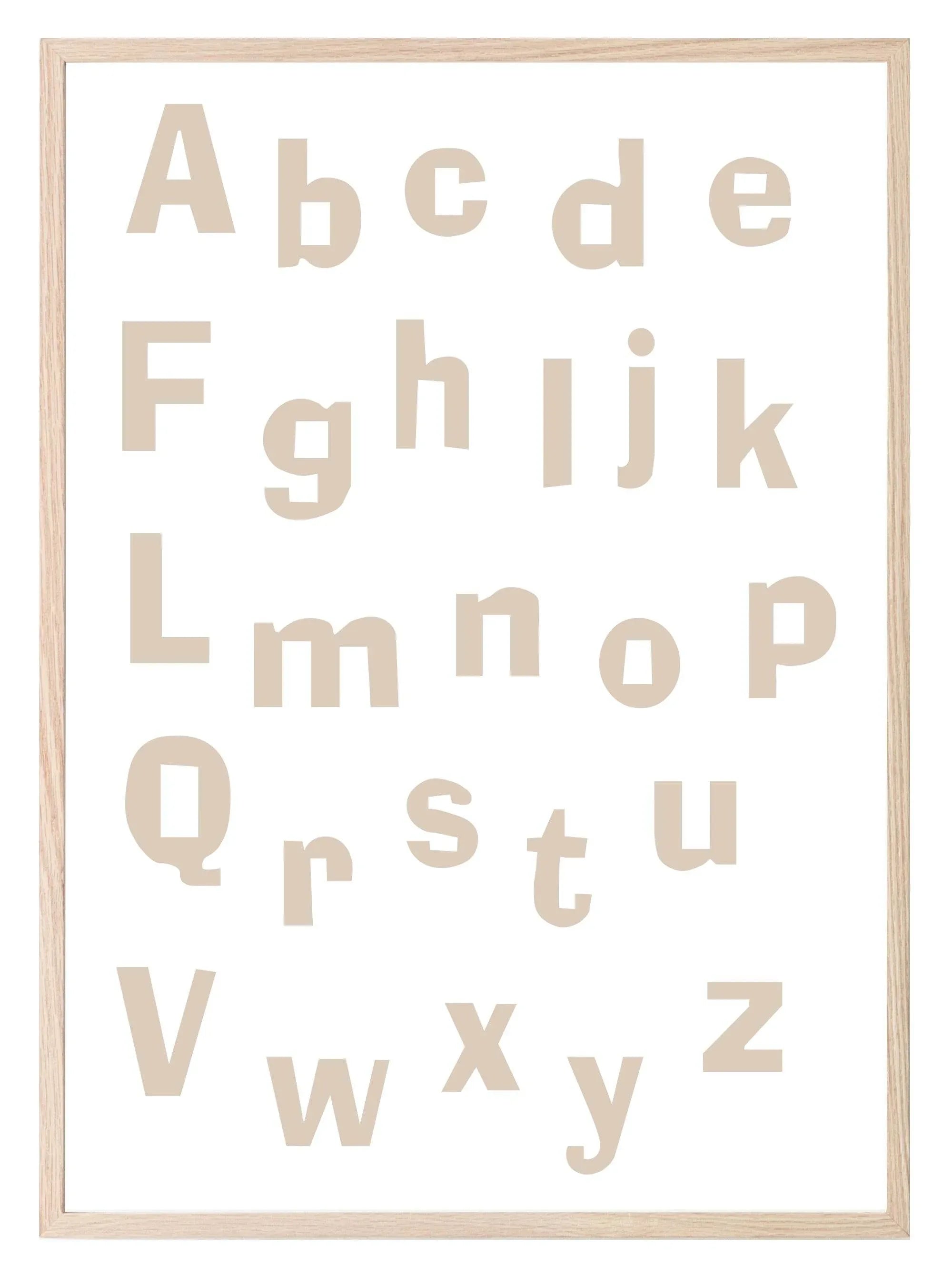 Alphabet Soup Print | Neutral Nursery Play Room Wall Art - Larosier Prints
