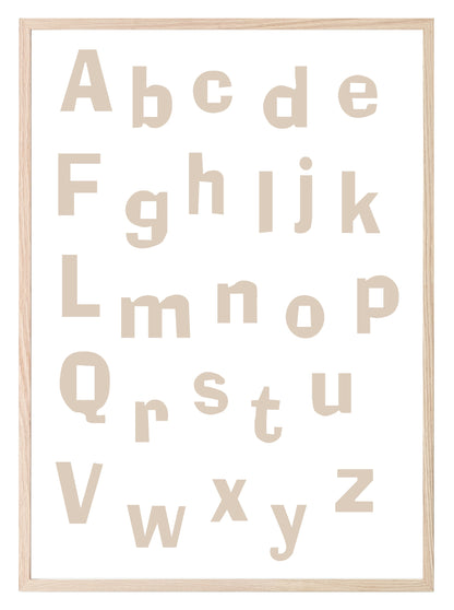 Alphabet Soup Print | Neutral Nursery Play Room Wall Art