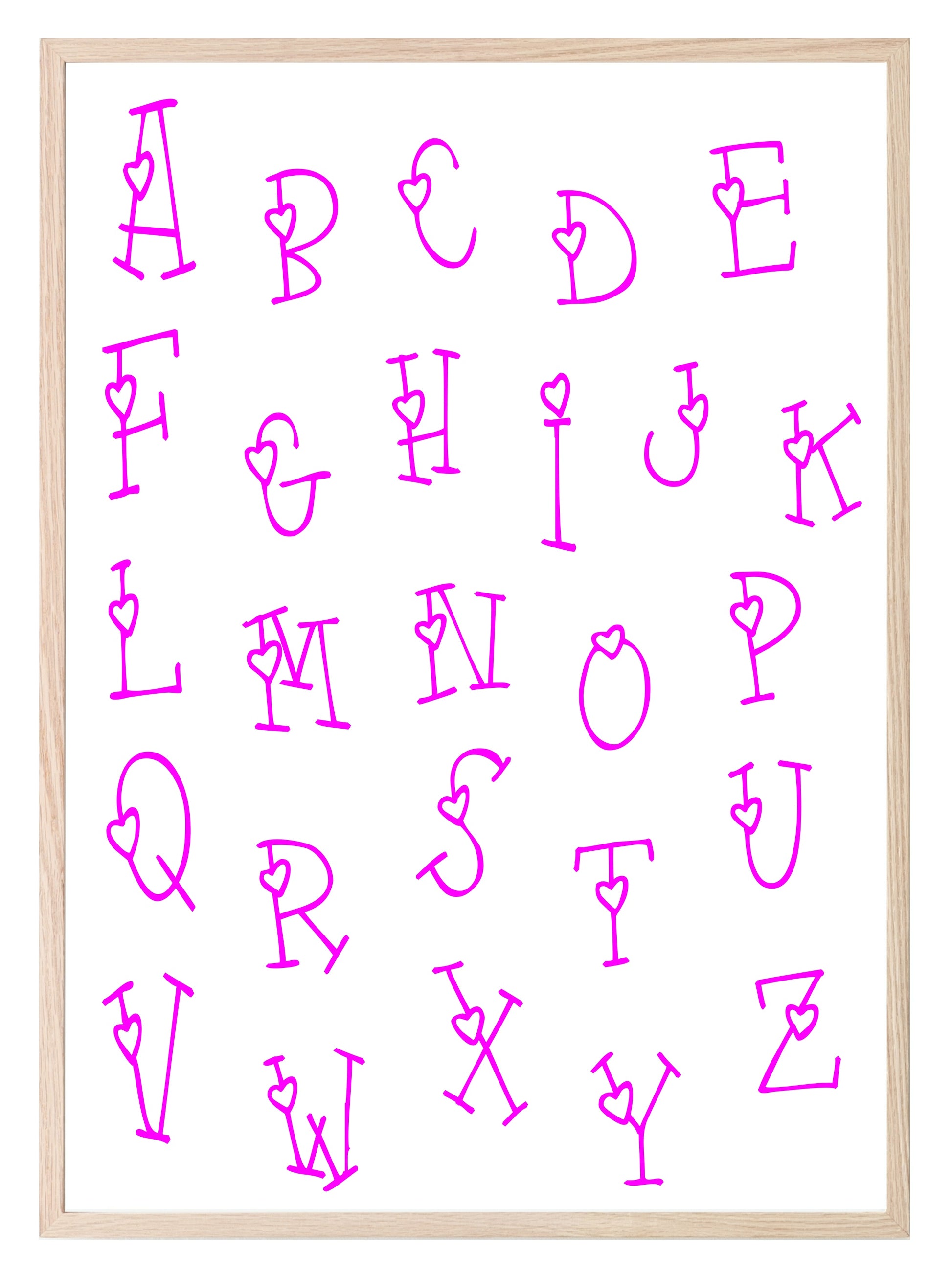 The Alphabet Hearts Print | Nursery Wall Art