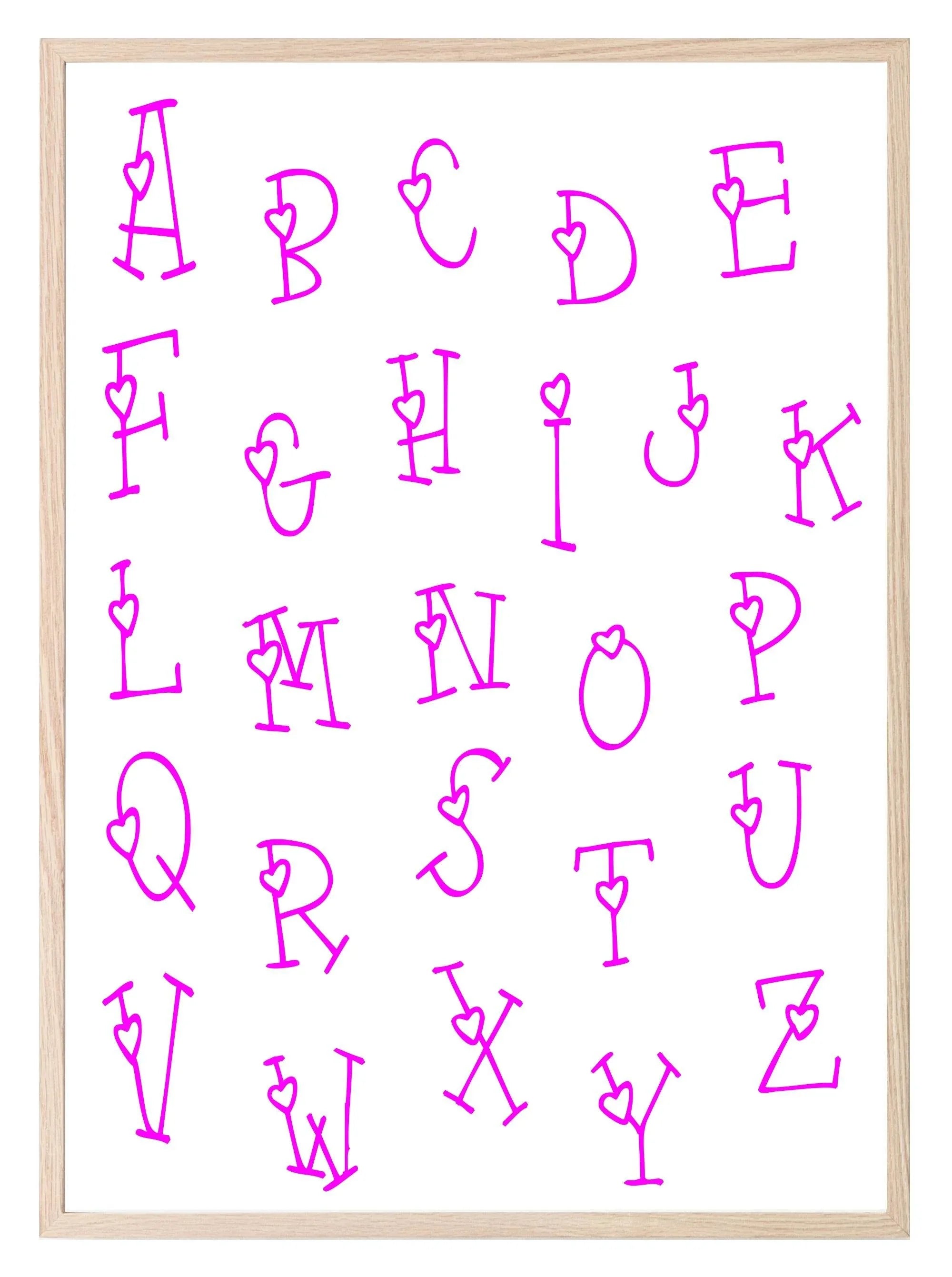 The Alphabet Hearts Print | Nursery Wall Art - Larosier Prints