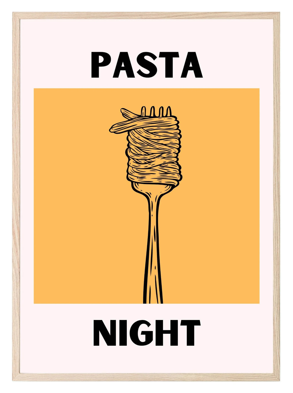 Pasta Night Print | Italian-Inspired Kitchen Wall Art | Playful Food Print - Larosier Prints