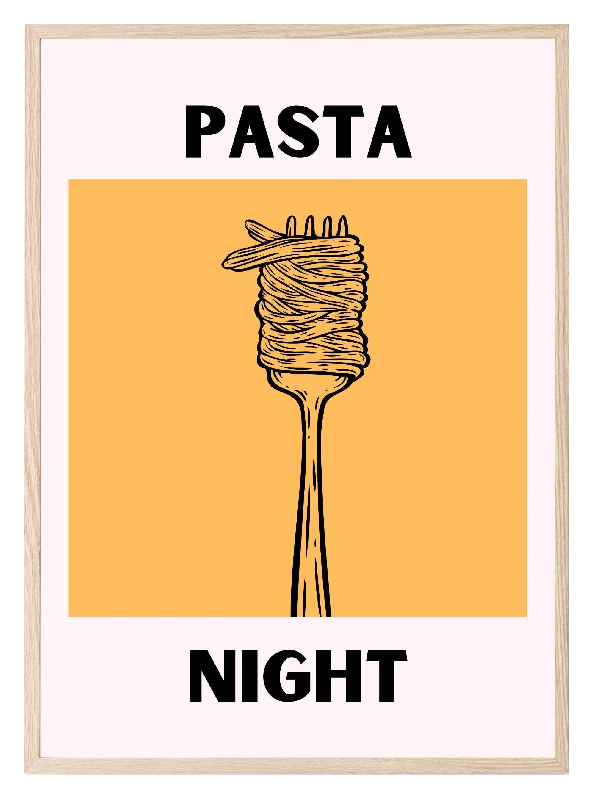Pasta Night Print | Italian-Inspired Kitchen Wall Art | Playful Food Print - Larosier Prints
