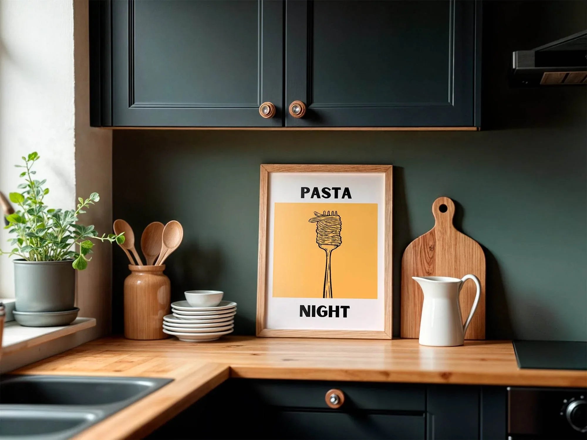 Pasta Night Print | Italian-Inspired Kitchen Wall Art | Playful Food Print - Larosier Prints