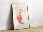 Send Noods Print | Funny Kitchen Wall Art | Noodle-Themed Food Print - Larosier Prints