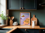 Fruits on Chopping Board Print | Purple | Modern Kitchen Wall Art - Larosier Prints