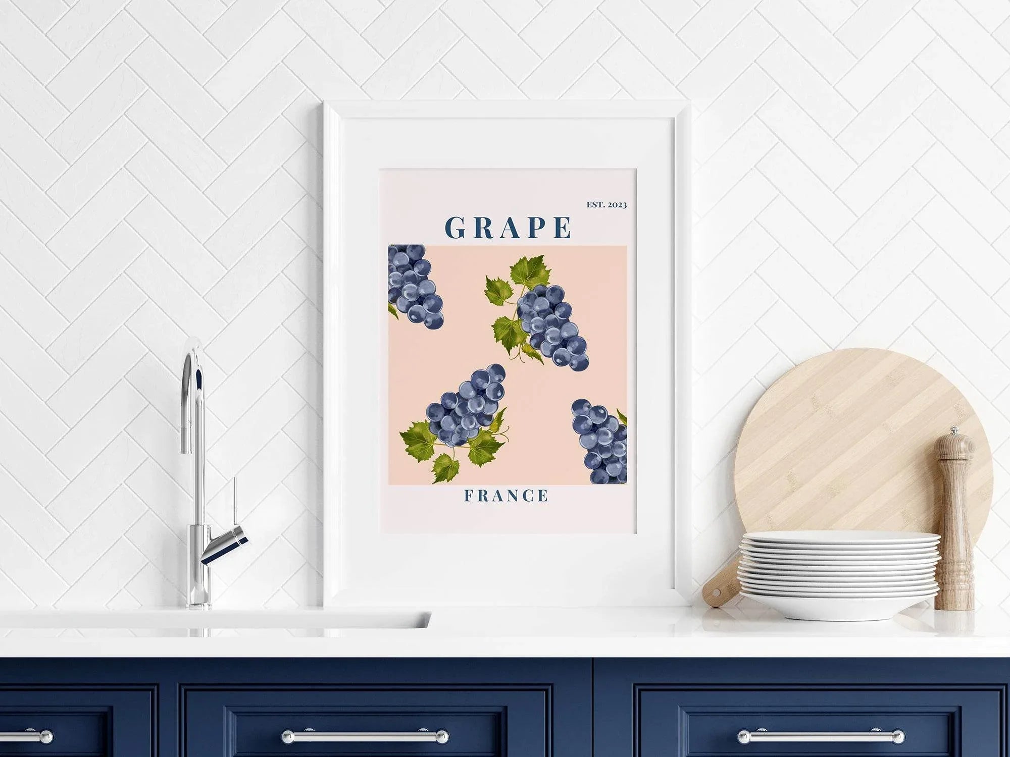 Grape France Print | Fruit Wall Art - Larosier Prints