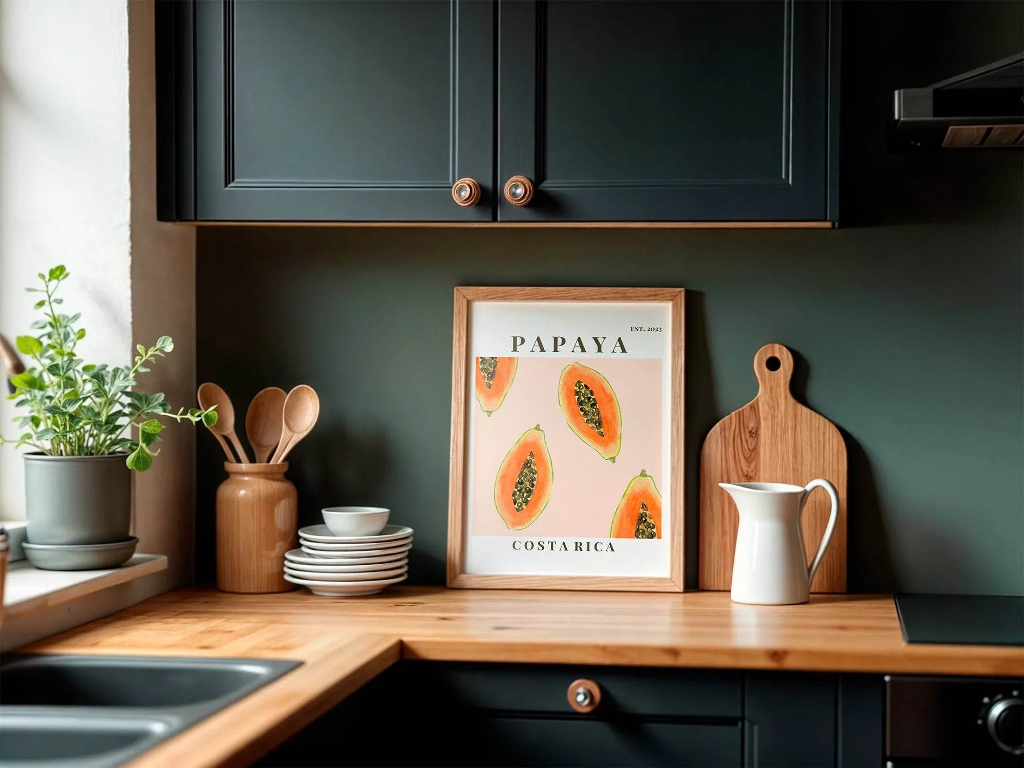 Papaya Costa Rica Print | Tropical Fruit Wall Art - Larosier Prints