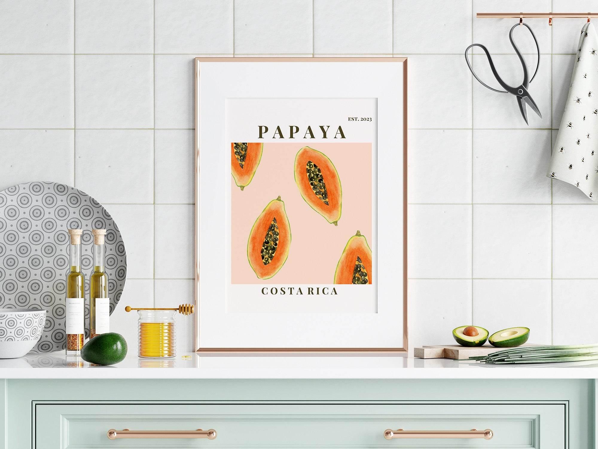 Papaya Costa Rica Print | Tropical Fruit Wall Art - Larosier Prints