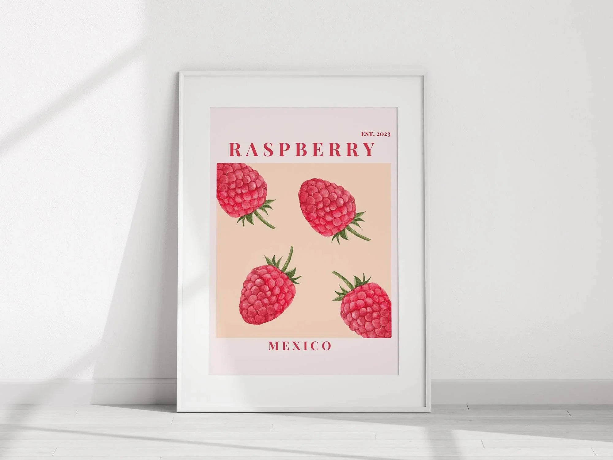 Raspberry Mexico Print | Colourful Fruit Wall Art - Larosier Prints