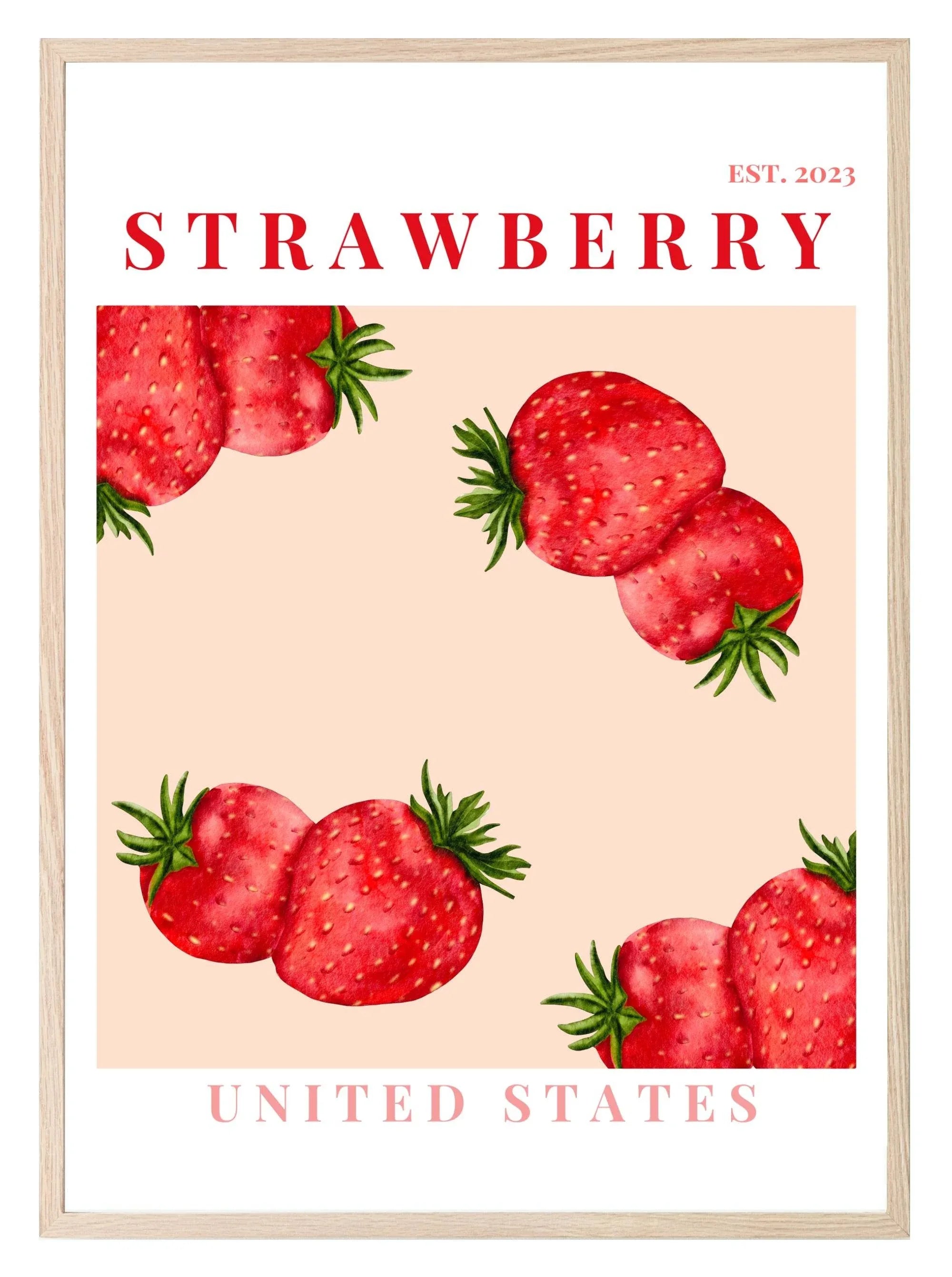 Strawberry United States Print | Colourful Fruit Wall Art - Larosier Prints