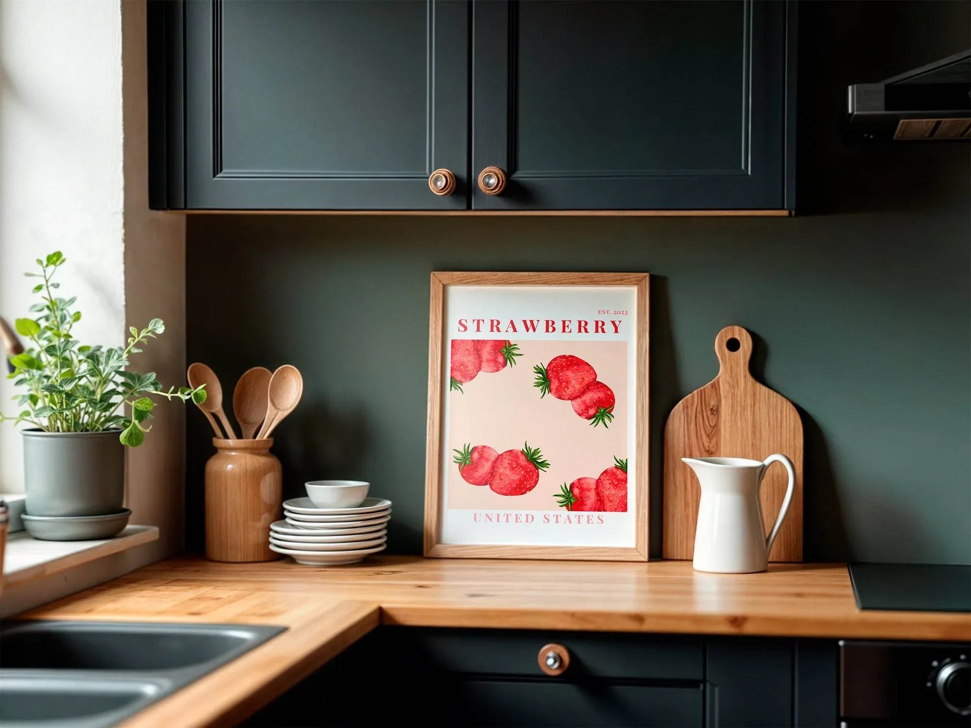 Strawberry United States Print | Colourful Fruit Wall Art - Larosier Prints