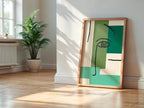 Emerald Green Abstract Face Print - Larosier Prints