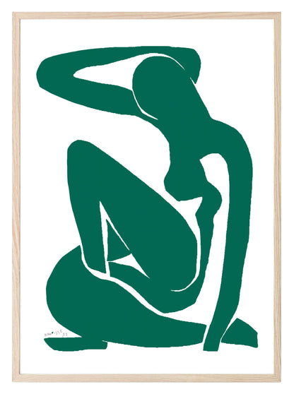 Abstract Silhouette Wall Art Print | Modern Artwork | Emerald Green
