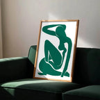 Abstract Silhouette Wall Art Print | Modern Artwork | Emerald Green - Larosier Prints