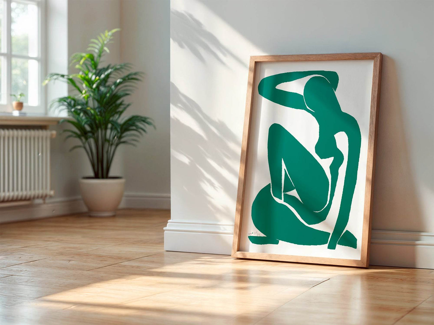Abstract Silhouette Wall Art Print | Modern Artwork | Emerald Green