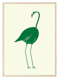 Emerald Green Flamingo Print - Larosier Prints