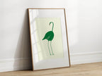 Emerald Green Flamingo Print - Larosier Prints