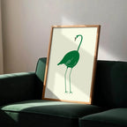 Emerald Green Flamingo Print - Larosier Prints